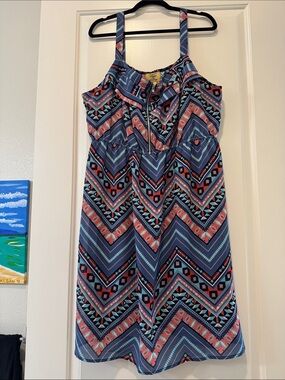 Stevie & Lindsay Patterned Chevron Sleeveless Sundress size 3x